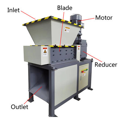 1000 kg/uur Recycling Crusher Machine Double Shaft Plastic Bottle Mobile Scrap Shredder