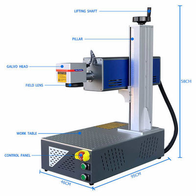 Rotary Fiber Laser Marking Machine 50w Draagbare Desktop Laser Marker