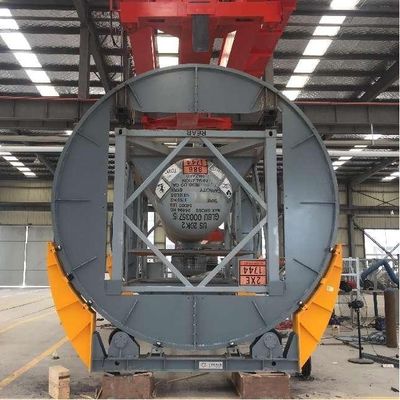 Grote automatische draairolletjes ISO tank rotator 20ft 40ft Swap ISO tank container rotatie machine