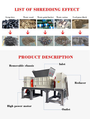 Grote snelle industriële rubber shredder hout rubber afval plastic breekmachine