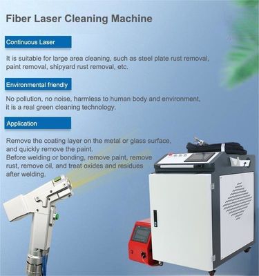 Metalen laserschoonmaakmachine met 1500W uitgangsvermogen en 4-6 mm collimatieve vlekdiameter