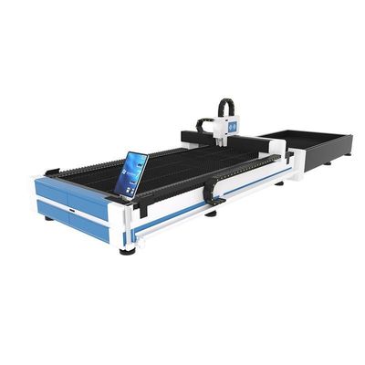 High Speed Fiber Laser Cutting Machine voor metaalplaat met plaat laadsysteem Staalfabricage